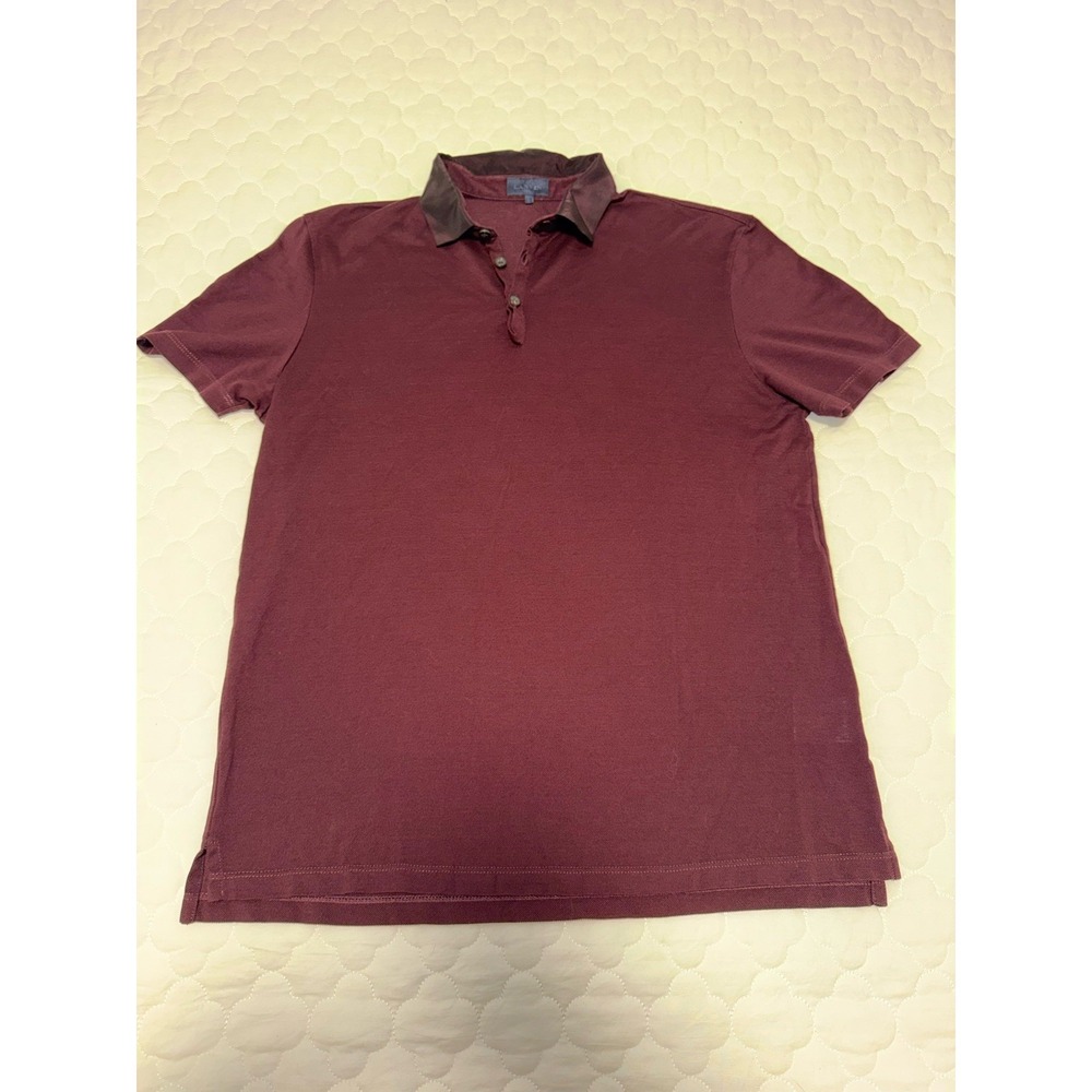 Lanvin Polo Shirt Burgundy Size M 100% Cotton Made in Italy